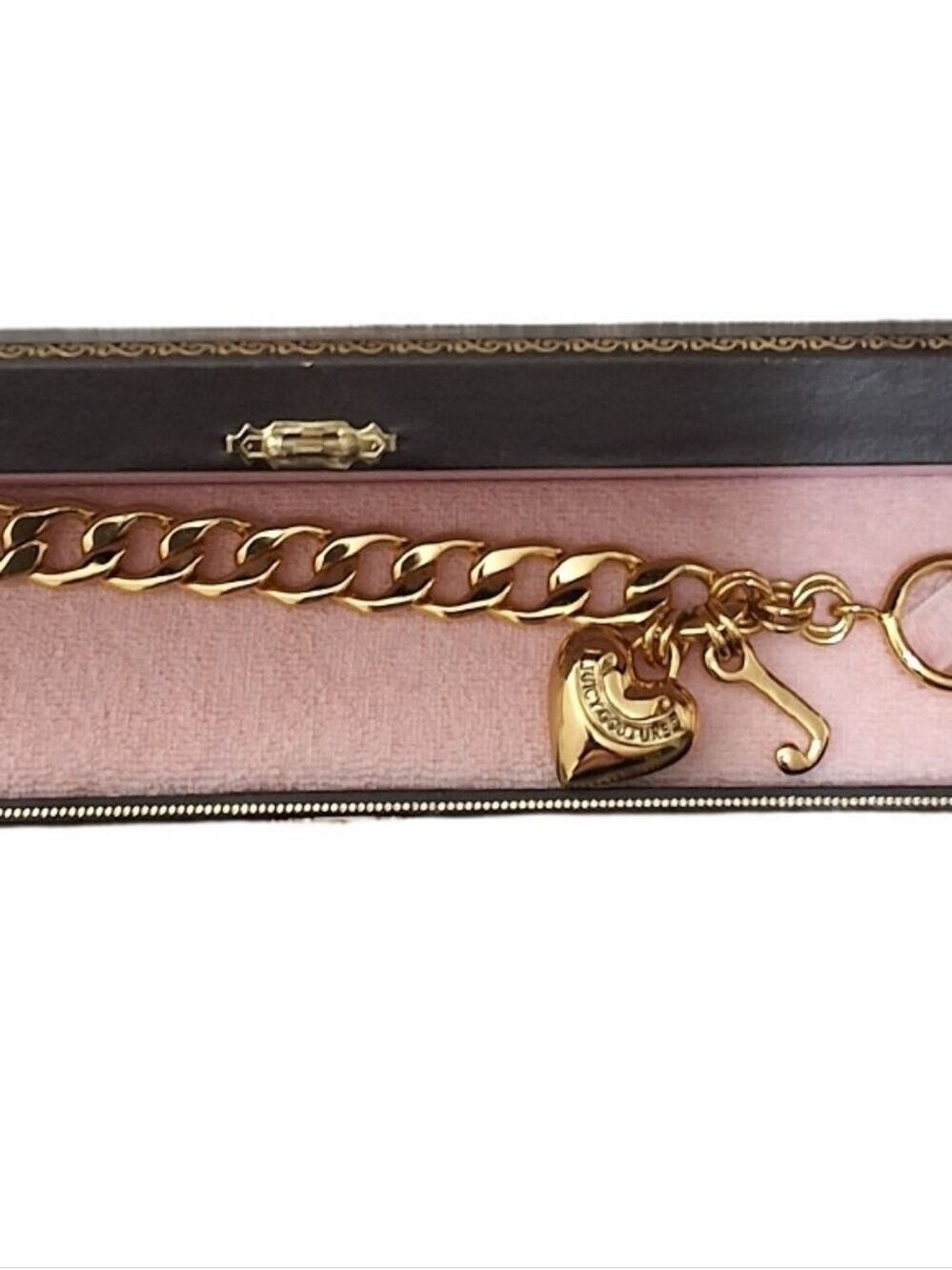 Y2K Juicy Couture Gold Chain Heart Bracelet